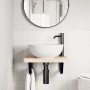 Estante de lavabo de pared de acero y madera maciza de haya de , Tocadores de baño - Ref: Foro24-3302327, Precio: 68,06 €, De...