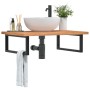 Wall-mounted sink shelf made of steel and solid beech wood by , bathroom vanities - Ref: Foro24-3302449, Price: 102,33 €, Dis...