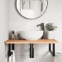 Wall-mounted sink shelf made of steel and solid beech wood by , bathroom vanities - Ref: Foro24-3302449, Price: 102,33 €, Dis...