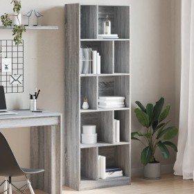 Engineered wood bookshelf in Sonoma gray, 57x28.5x174 cm by , Bookcases and shelves - Ref: Foro24-847994, Price: 91,99 €, Dis...