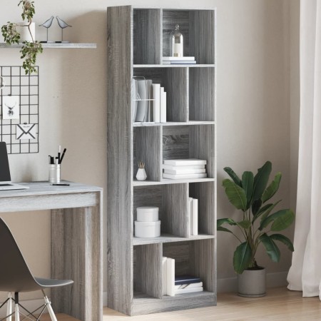 Engineered wood bookshelf in Sonoma gray, 57x28.5x174 cm by , Bookcases and shelves - Ref: Foro24-847994, Price: 91,38 €, Dis...