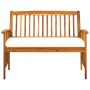 Garden bench with cushions 119 cm solid acacia wood by vidaXL, garden benches - Ref: Foro24-312132, Price: 132,14 €, Discount: %