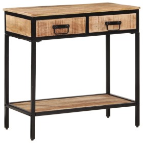 Massivholz-Konsolentisch aus grobem Mangoholz 70x35x70 cm von , Seitentische - Ref: Foro24-374076, Preis: 133,92 €, Rabatt: %