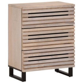 Solid white mango wood sideboard 60x34x75 cm by , Lockers and storage cabinets - Ref: Foro24-377454, Price: 143,99 €, Discoun...