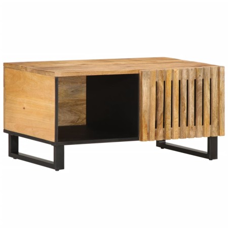 Mesa de centro de madera maciza de mango rugosa 80x51x40 cm de , Mesas de centro - Ref: Foro24-377456, Precio: 134,99 €, Desc...