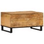 Mesa de centro de madera maciza de mango rugosa 80x51x40 cm de , Mesas de centro - Ref: Foro24-377456, Precio: 134,99 €, Desc...