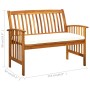 Garden bench with cushions 119 cm solid acacia wood by vidaXL, garden benches - Ref: Foro24-312132, Price: 132,14 €, Discount: %