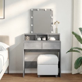 Dresser with concrete gray LED lights 80x41x144.5 cm by , Bedroom Dressers - Ref: Foro24-848181, Price: 129,70 €, Discount: %