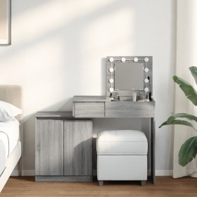 Dresser with LED lights in gray Sonoma 115x37x110.5 cm by , Bedroom Dressers - Ref: Foro24-848232, Price: 130,99 €, Discount: %