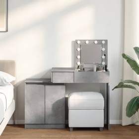 Dresser with concrete gray LED lights 115x37x110.5 cm by , Bedroom Dressers - Ref: Foro24-848230, Price: 126,99 €, Discount: %