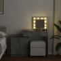 Tocador con luces LED gris hormigón 115x37x110,5 cm de , Tocadores para dormitorios - Ref: Foro24-848230, Precio: 127,20 €, D...