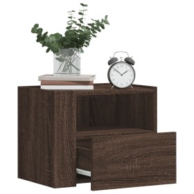 Brown oak wall-mounted bedside table 45x30x35 cm by , Nightstands - Ref: Foro24-848323, Price: 55,99 €, Discount: %