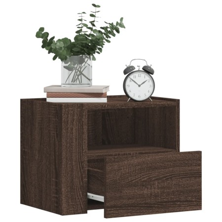 Brown oak wall-mounted bedside table 45x30x35 cm by , Nightstands - Ref: Foro24-848323, Price: 55,41 €, Discount: %