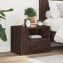 Brown oak wall-mounted bedside table 45x30x35 cm by , Nightstands - Ref: Foro24-848323, Price: 55,41 €, Discount: %