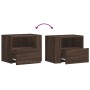 Brown oak wall-mounted bedside table 45x30x35 cm by , Nightstands - Ref: Foro24-848323, Price: 55,41 €, Discount: %