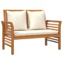 Garden furniture 2 pieces with cream white cushions solid wood by vidaXL, Garden sets - Ref: Foro24-312141, Price: 237,18 €, ...