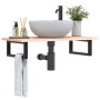 Wall-mounted steel and solid oak wood sink shelf by , bathroom vanities - Ref: Foro24-3302545, Price: 73,99 €, Discount: %