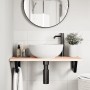 Wall-mounted steel and solid oak wood sink shelf by , bathroom vanities - Ref: Foro24-3302547, Price: 76,00 €, Discount: %