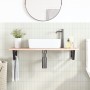 Wall-mounted steel and solid oak wood sink shelf by , bathroom vanities - Ref: Foro24-3302551, Price: 72,99 €, Discount: %