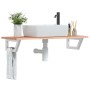 Wall-mounted steel and solid oak wood sink shelf by , bathroom vanities - Ref: Foro24-3302570, Price: 82,01 €, Discount: %