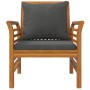 Dark gray armchairs with cushions, 2 units, solid acacia wood by vidaXL, Garden chairs - Ref: Foro24-312138, Price: 251,61 €,...