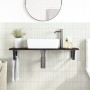 Wall-mounted steel and solid oak wood sink shelf by , bathroom vanities - Ref: Foro24-3302591, Price: 96,95 €, Discount: %