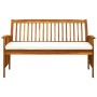 Garden bench with cushion solid acacia wood 147 cm by vidaXL, garden benches - Ref: Foro24-312134, Price: 194,99 €, Discount: %