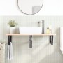 Wall-mounted steel and solid oak wood sink shelf by , bathroom vanities - Ref: Foro24-3302603, Price: 90,99 €, Discount: %