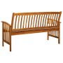 Garden bench with cushion solid acacia wood 147 cm by vidaXL, garden benches - Ref: Foro24-312134, Price: 194,99 €, Discount: %