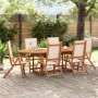 Folding garden chairs 6 pcs solid acacia wood textilene by , Garden chairs - Ref: Foro24-3279236, Price: 440,23 €, Discount: %