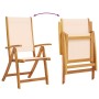 Folding garden chairs 6 pcs solid acacia wood textilene by , Garden chairs - Ref: Foro24-3279236, Price: 440,23 €, Discount: %