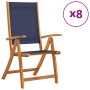 Folding garden chairs 8 pcs solid acacia wood textilene by , Garden chairs - Ref: Foro24-3279243, Price: 579,71 €, Discount: %