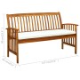 Garden bench with cushion solid acacia wood 147 cm by vidaXL, garden benches - Ref: Foro24-312134, Price: 194,99 €, Discount: %