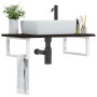 Wall-mounted steel and solid oak wood sink shelf by , bathroom vanities - Ref: Foro24-3302620, Price: 84,87 €, Discount: %