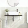 Wall-mounted steel and solid oak wood sink shelf by , bathroom vanities - Ref: Foro24-3302620, Price: 84,87 €, Discount: %