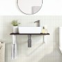 Wall-mounted steel and solid oak wood sink shelf by , bathroom vanities - Ref: Foro24-3302622, Price: 75,99 €, Discount: %