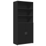 Hoher schwarzer Schrank aus Holzwerkstoff 80x42,5x185 cm. von , Sideboards - Ref: Foro24-3281379, Preis: 185,44 €, Rabatt: %