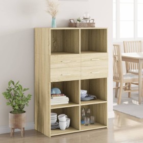 Aparador de madera de ingeniería roble Sonoma 80x42,5x124 cm de , Aparadores - Ref: Foro24-3281387, Precio: 154,99 €, Descuen...