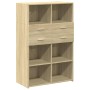 Aparador de madera de ingeniería roble Sonoma 80x42,5x124 cm de , Aparadores - Ref: Foro24-3281387, Precio: 155,05 €, Descuen...