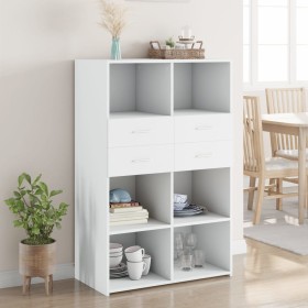 White engineered wood sideboard 80x42.5x124 cm by , Sideboards - Ref: Foro24-3281385, Price: 158,99 €, Discount: %