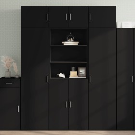 Tall black engineered wood sideboard 70x42.5x185 cm by , Sideboards - Ref: Foro24-3281372, Price: 175,85 €, Discount: %