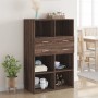 Aparador de madera de ingeniería marrón roble 80x42,5x124 cm de , Aparadores - Ref: Foro24-3281391, Precio: 159,99 €, Descuen...