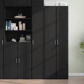 Engineered wood black sideboard 30x42.5x185 cm by , Sideboards - Ref: Foro24-3281393, Price: 132,66 €, Discount: %