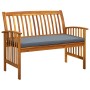 Garden bench with cushions 119 cm solid acacia wood by vidaXL, garden benches - Ref: Foro24-312133, Price: 131,15 €, Discount: %