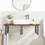 Wall-mounted sink shelf made of steel and solid oak wood by , bathroom vanities - Ref: Foro24-3302489, Price: 126,99 €, Disco...