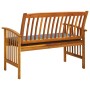 Garden bench with cushions 119 cm solid acacia wood by vidaXL, garden benches - Ref: Foro24-312133, Price: 131,15 €, Discount: %