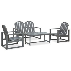 Garden furniture set 4 pieces solid gray acacia wood by vidaXL, Garden sets - Ref: Foro24-312421, Price: 206,99 €, Discount: %