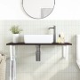 Estante de lavabo de pared de acero y madera maciza de roble de , Tocadores de baño - Ref: Foro24-3302662, Precio: 90,99 €, D...