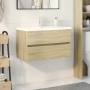 Set de mueble de baño 2 piezas cerámica y madera de ingeniería de , Muebles de baño - Ref: Foro24-3307663, Precio: 269,47 €, ...