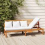 vidaxL Sofa bed with solid acacia wood cushion cream 200x60x75 cm by vidaXL, Outdoor beds - Ref: Foro24-312144, Price: 318,54...